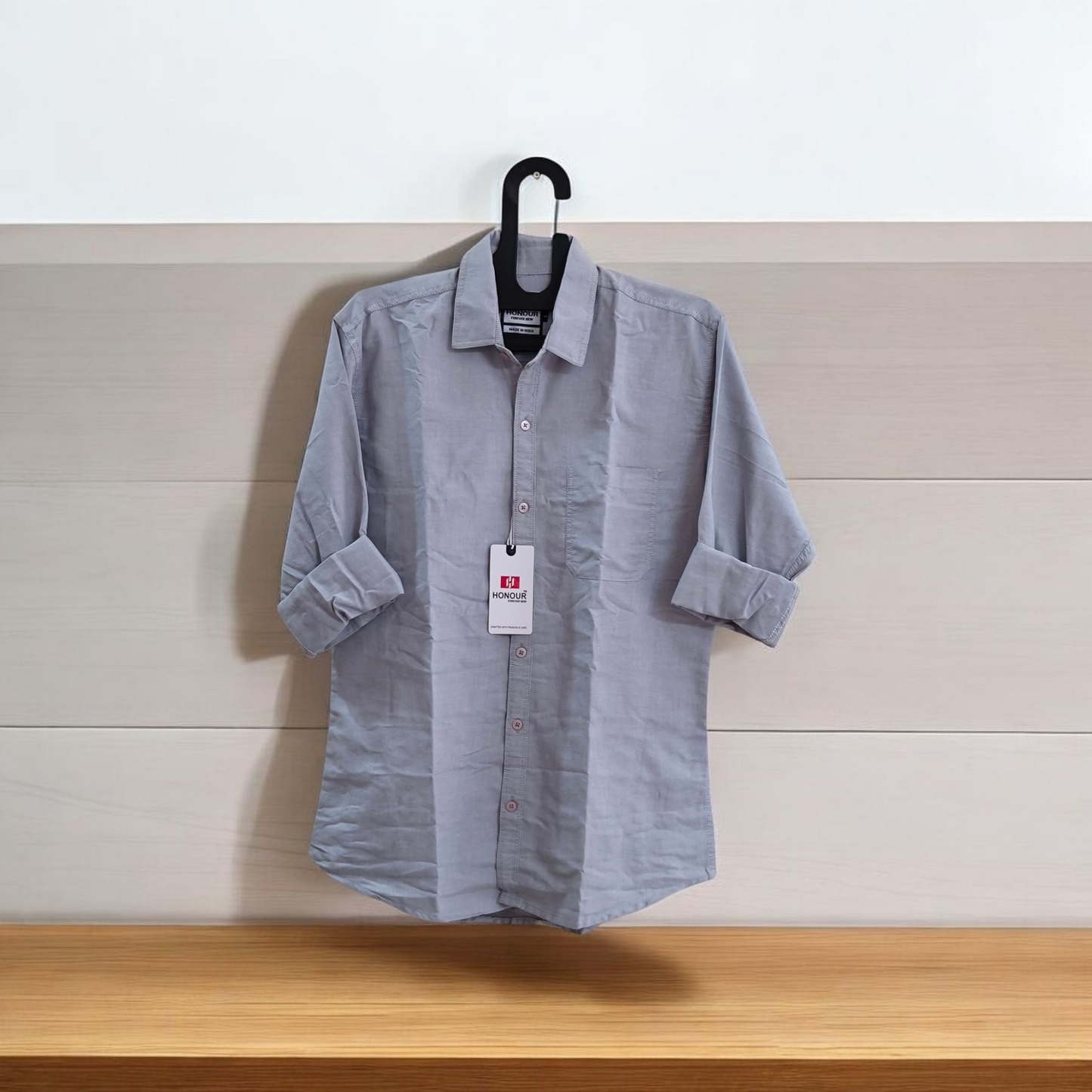 HONOUR Men's Casual Cotton Shirts – Soft Stripes & Solids Collection