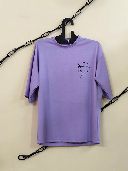 Short Sleev Downshoulder Round Neck Tshirt