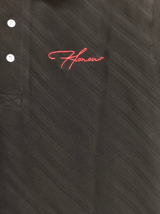 Men's Black Honour Textured Polo T-Shirt